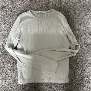 Zara Taupe Long Sleeve Shirt